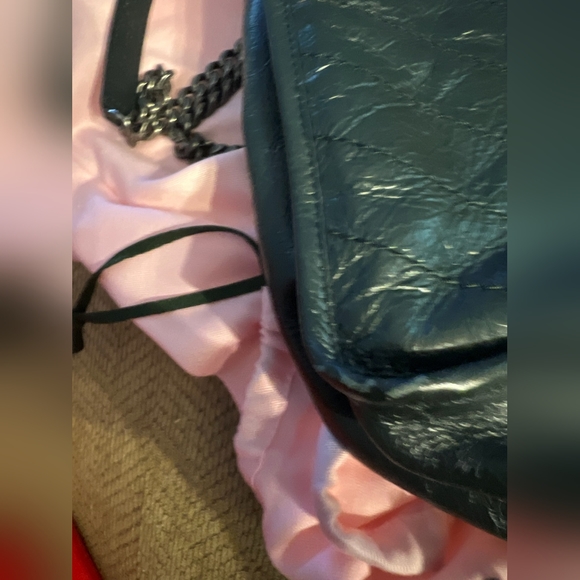 YSL Saint Laurent Niki Medium Chain Bag In Crinkled Vintage Leather-DARK GREEN - Picture 8 of 11